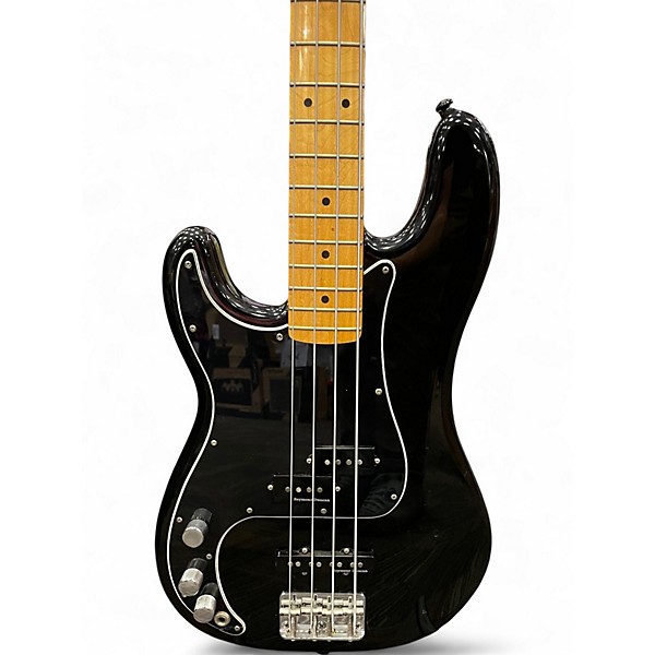 Vintage 1983 Fender American Standard Precision Bass Left Handed Black Electric Bass Guitar