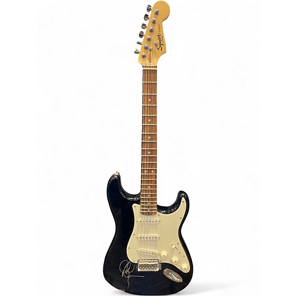 Used Squier Standard Stratocaster Black Solid Body Electric Guitar