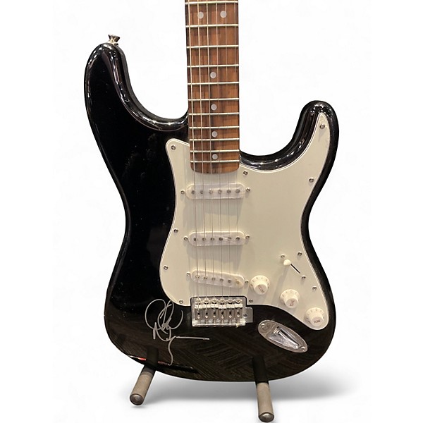 Used Squier Standard Stratocaster Black Solid Body Electric Guitar