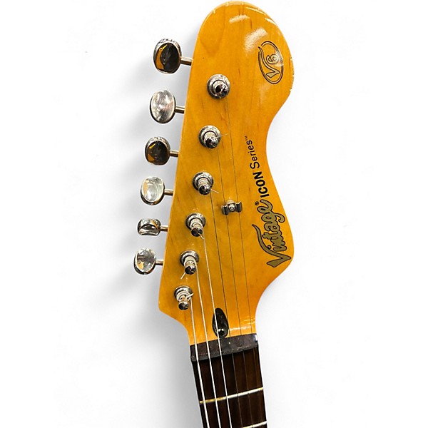 Used Vintage Icon Series V6 Worn TV Yellow Solid Body Electric Guitar