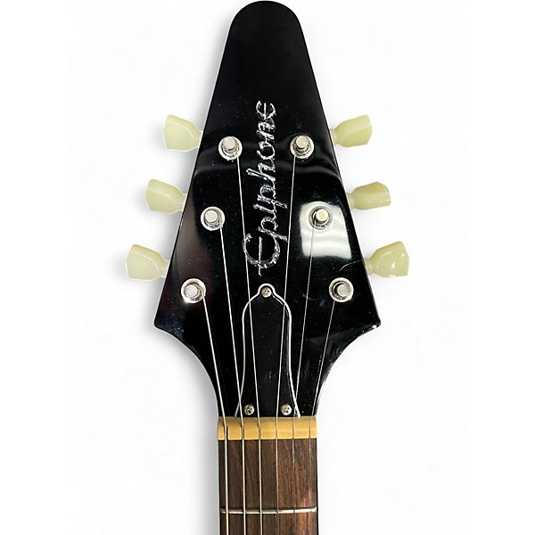 Used Epiphone FLYING V Ebony Solid Body Electric Guitar