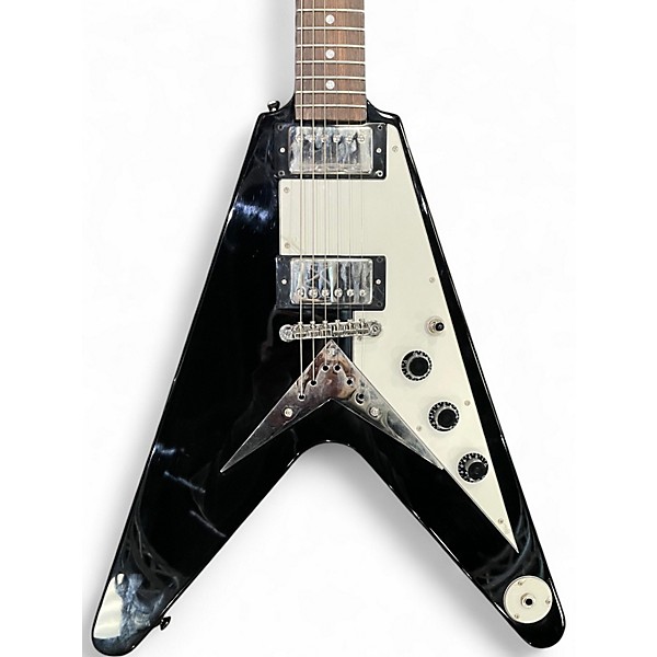 Used Epiphone FLYING V Ebony Solid Body Electric Guitar
