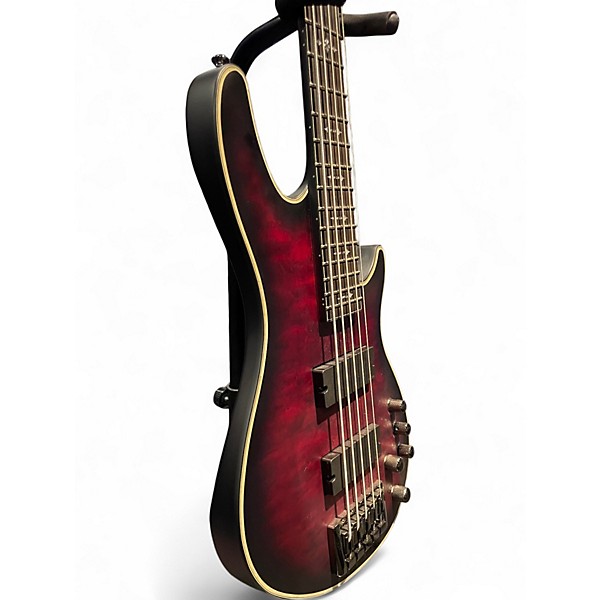 Used 2023 Schecter Guitar Research Hellraiser Extreme 5 String Black Cherry Electric Bass Guitar