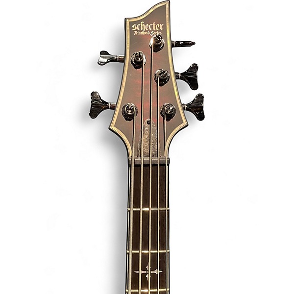 Used 2023 Schecter Guitar Research Hellraiser Extreme 5 String Black Cherry Electric Bass Guitar