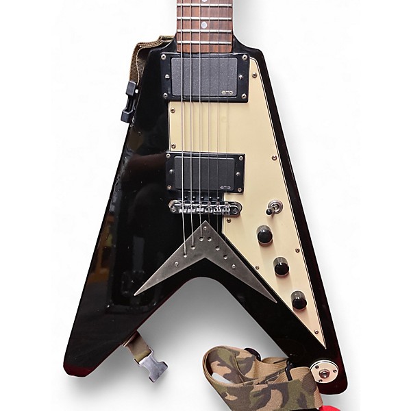 Used Epiphone Korina Flying V Black Electric Bass Guitar