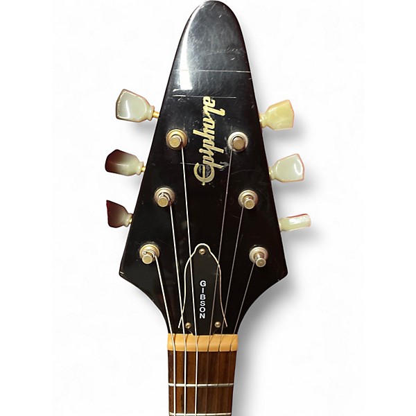 Used Epiphone Korina Flying V Black Electric Bass Guitar