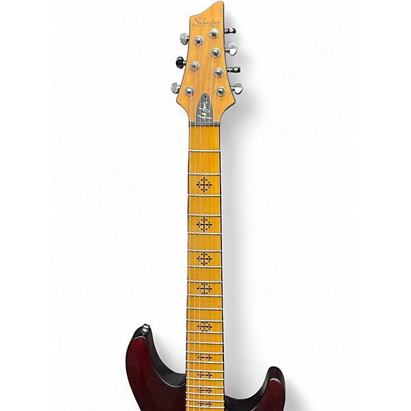 Used Schecter Guitar Research Diamond Series PT Satin Red Solid Body Electric Guitar