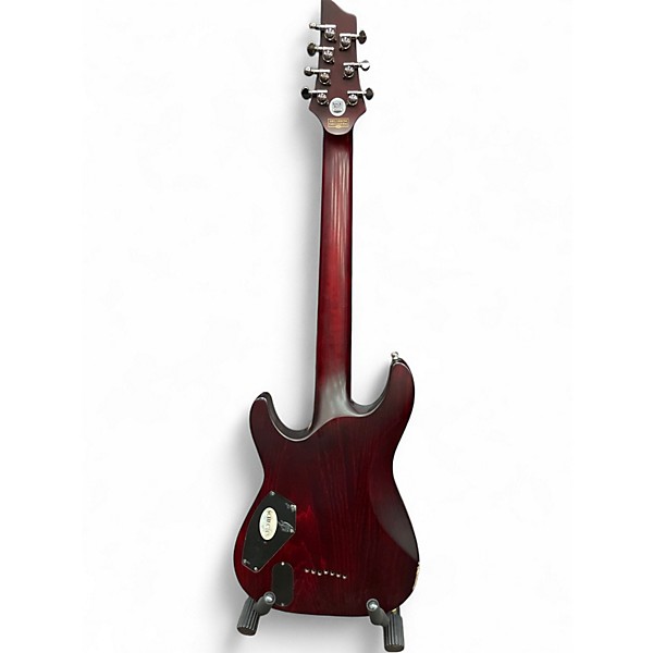Used Schecter Guitar Research Diamond Series PT Satin Red Solid Body Electric Guitar
