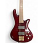 Used Schecter Guitar Research Stiletto Elite 4 String Trans Red Electric Bass Guitar