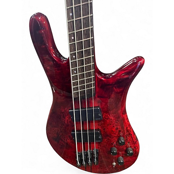 Used Spector NS Dimension 4 Inferno Red Red Electric Bass Guitar