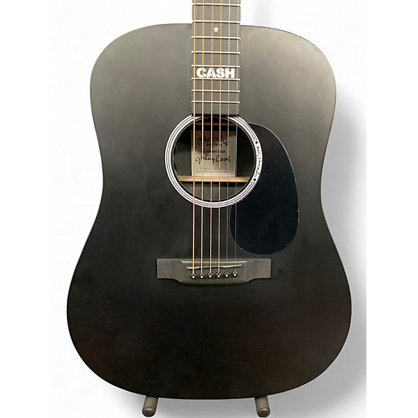 Used Martin DX JOHNNY CASH Black Acoustic Electric Guitar