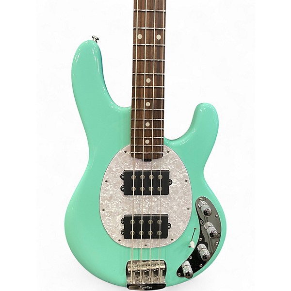 Used Ernie Ball Music Man Stingray HH 4 String Surf Green Electric Bass Guitar
