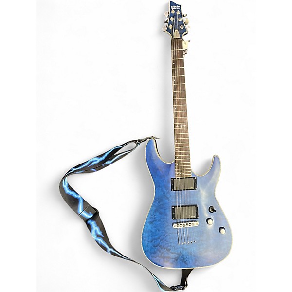 Used Schecter Guitar Research C1 Platinum Trans Blue Solid Body Electric Guitar