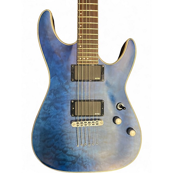 Used Schecter Guitar Research C1 Platinum Trans Blue Solid Body Electric Guitar
