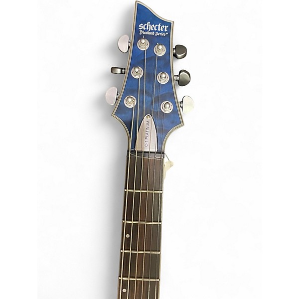 Used Schecter Guitar Research C1 Platinum Trans Blue Solid Body Electric Guitar