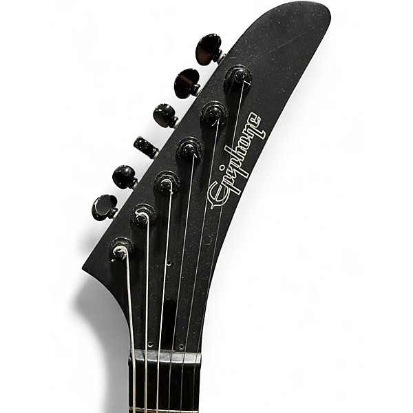 Used Epiphone Gothic 1958 Explorer Satin Black Solid Body Electric Guitar