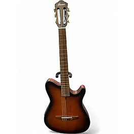 Used Ibanez FRH10N 2 Tone Sunburst Classical Acoustic Electric Guitar