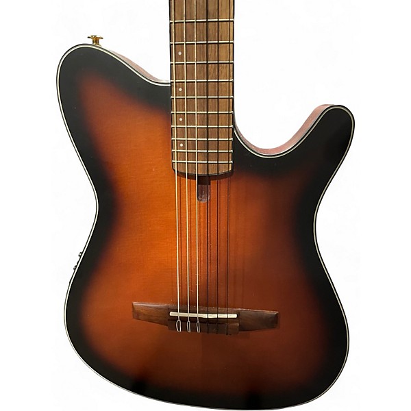 Used Ibanez FRH10N 2 Tone Sunburst Classical Acoustic Electric Guitar