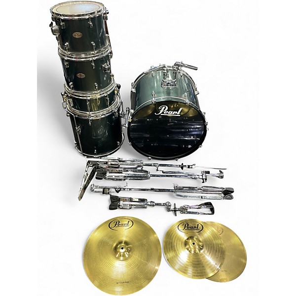 Used Pearl 5 Piece Forum Gunmetal Gray Drum Kit