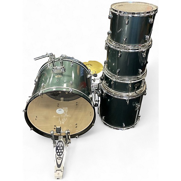 Used Pearl 5 Piece Forum Gunmetal Gray Drum Kit