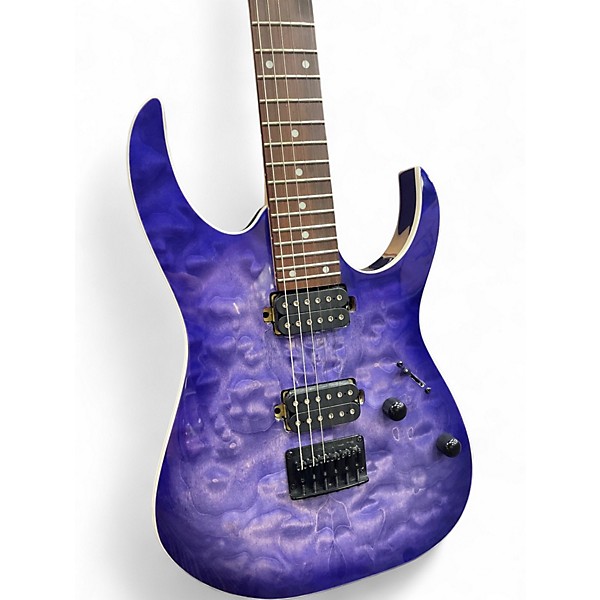 Used Ibanez RG421QM Cerulean Blue Blue Burst Solid Body Electric Guitar