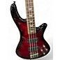 Used Schecter Guitar Research Stiletto Extreme 4 String Crimson Red Burst Electric Bass Guitar
