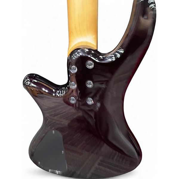 Used Schecter Guitar Research Stiletto Extreme 4 String Crimson Red Burst Electric Bass Guitar