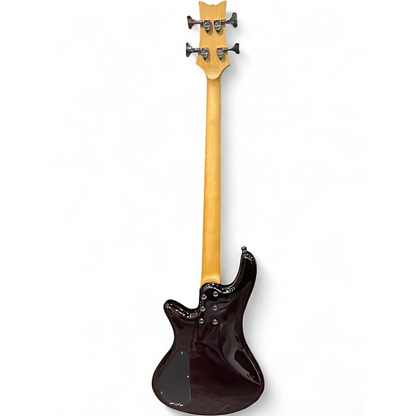 Used Schecter Guitar Research Stiletto Extreme 4 String Crimson Red Burst Electric Bass Guitar