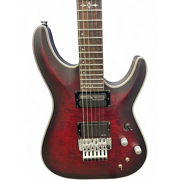 Used Schecter Guitar Research C1 Floyd Rose Platinum Wine Red Solid Body Electric Guitar