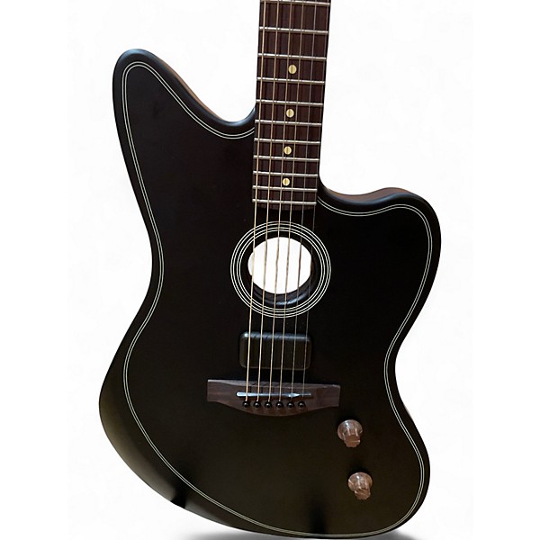 Used Fender Acoustasonic Jazzmaster Black Acoustic Electric Guitar