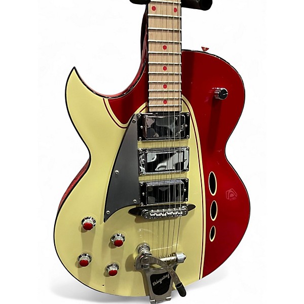 Used Backlund Rockerbox Deluxe Left Handed Red Hollow Body Electric Guitar