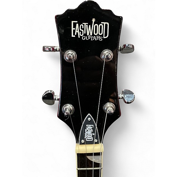 Used Eastwood Classic Tenor Left Handed Candy Red Burst Hollow Body Electric Guitar