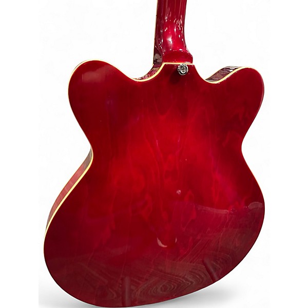 Used Eastwood Classic Tenor Left Handed Candy Red Burst Hollow Body Electric Guitar