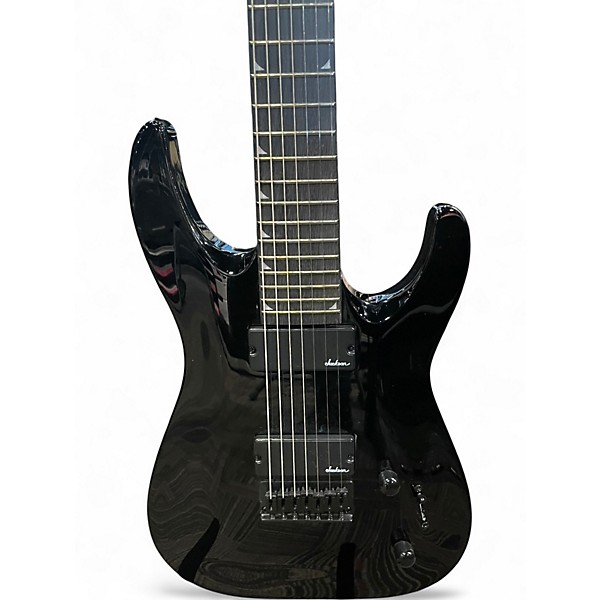 Used Jackson JS22-7 Dinky 7 String Black Solid Body Electric Guitar