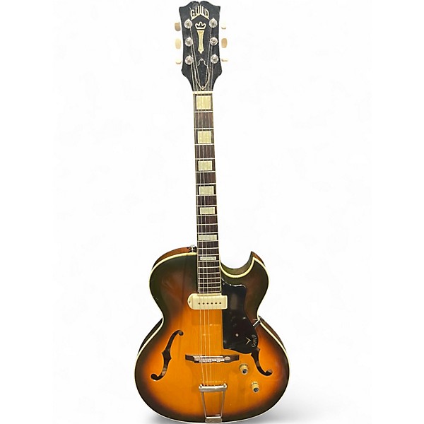 Used 1960s Guild T100 Sunburst Hollow Body Electric Guitar