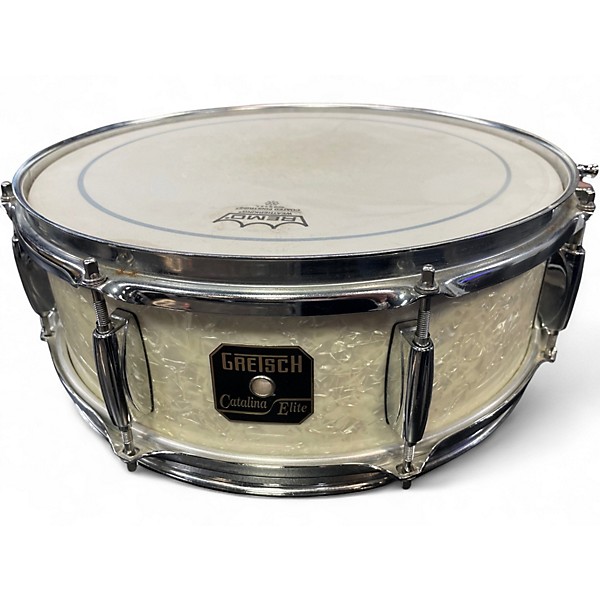 Used Gretsch Drums 14in Catalina Elite Snare 14x5 Pearl White Drum