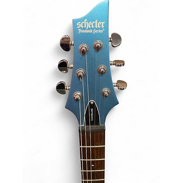 Used Schecter Guitar Research C-6 DELUXE Blue Solid Body Electric Guitar