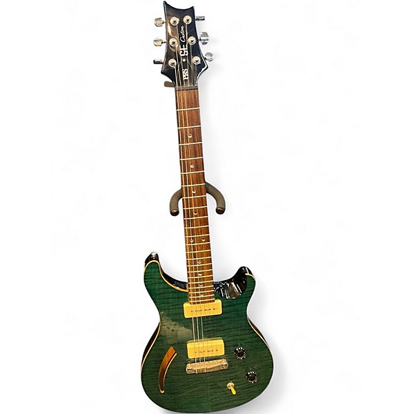 Used PRS SE Custom 22 Semi-Hollowbody Emerald Green Hollow Body Electric Guitar