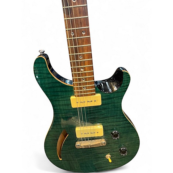 Used PRS SE Custom 22 Semi-Hollowbody Emerald Green Hollow Body Electric Guitar