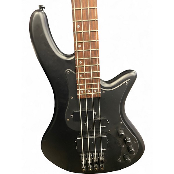 Used Schecter Guitar Research Stiletto Stealth-4 Black Electric Bass Guitar