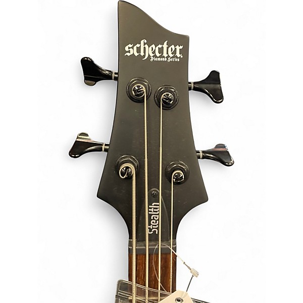 Used Schecter Guitar Research Stiletto Stealth-4 Black Electric Bass Guitar
