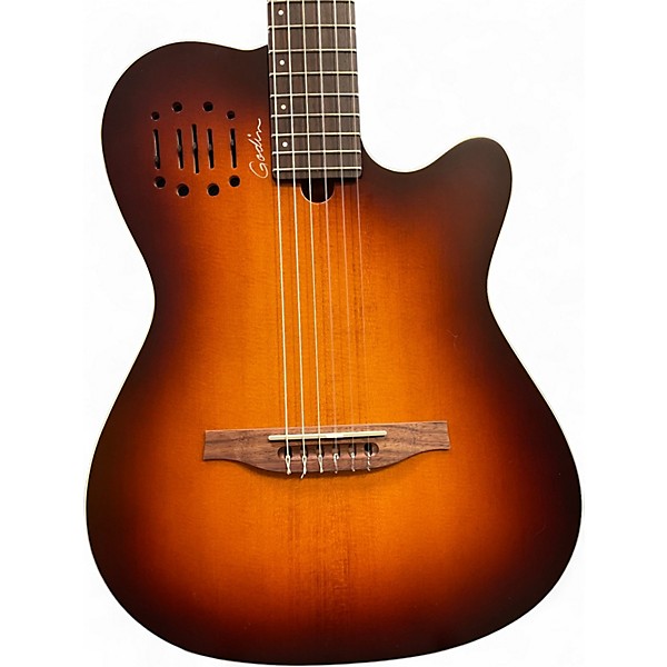 Used Godin Multiac Encore Nylon Sunburst Classical Acoustic Electric Guitar