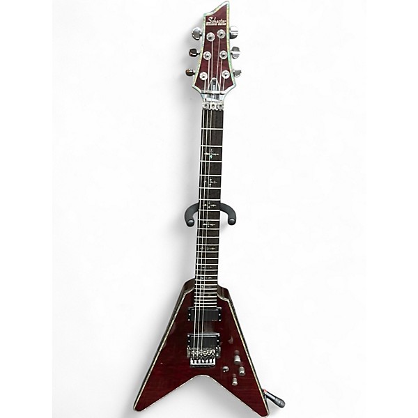 Used Schecter Guitar Research DIAMOND SERIES HELLRAISER V Trans Crimson Red Solid Body Electric Guitar