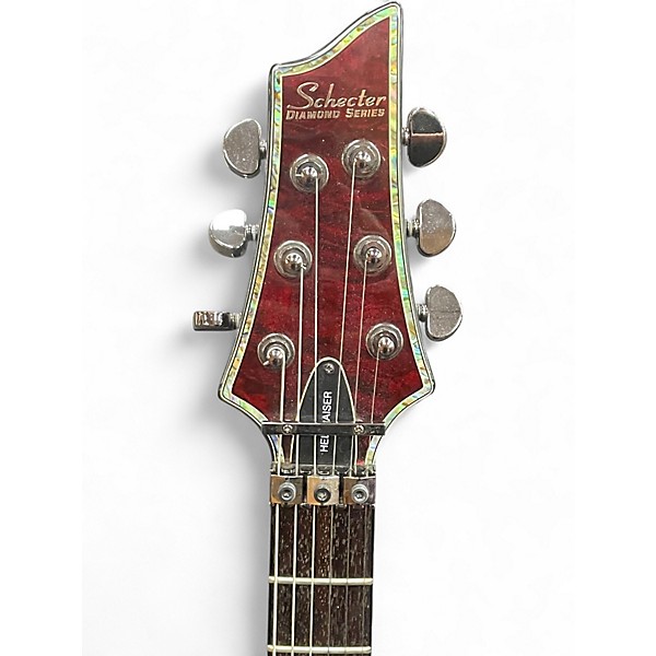 Used Schecter Guitar Research DIAMOND SERIES HELLRAISER V Trans Crimson Red Solid Body Electric Guitar