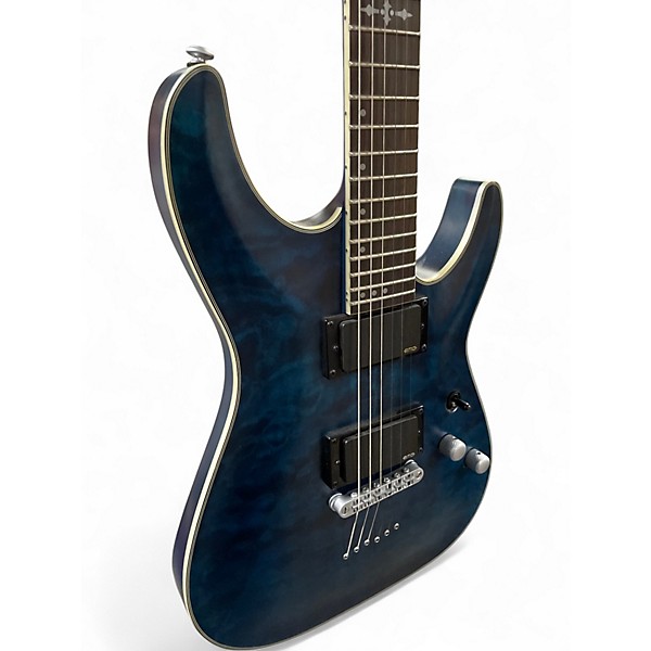 Used 2023 Schecter Guitar Research C1 Platinum Trans Blue Solid Body Electric Guitar