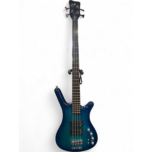 Used Warwick Corvette Double Buck 4 String Ocean Blue Burst Electric Bass Guitar
