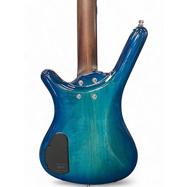 Used Warwick Corvette Double Buck 4 String Ocean Blue Burst Electric Bass Guitar
