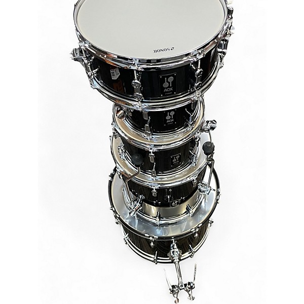 Used Sonar 5 Piece AQX Black Drum Kit