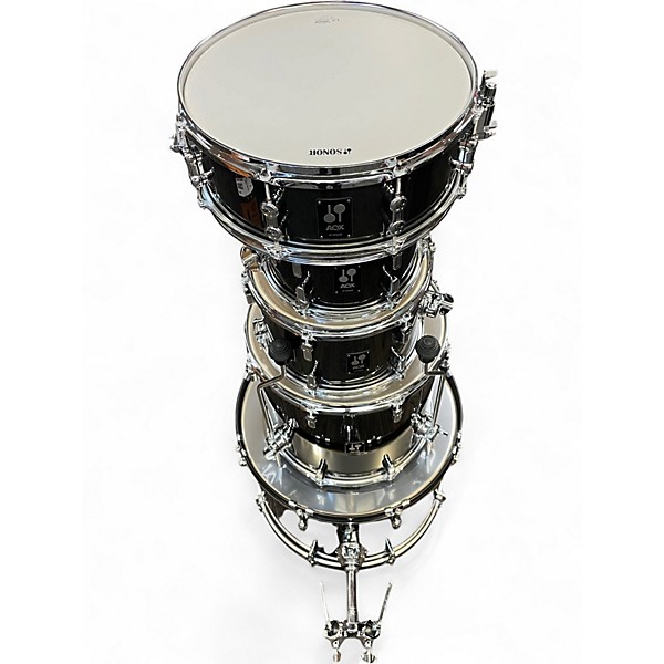 Used Sonar 5 Piece AQX Black Drum Kit