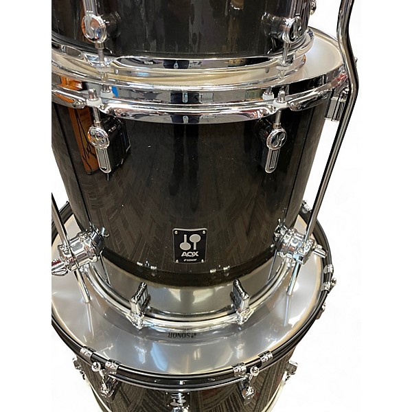 Used Sonar 5 Piece AQX Black Drum Kit